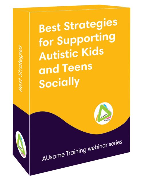 box image that reads best strategies for supporting autistic kids and teens socially